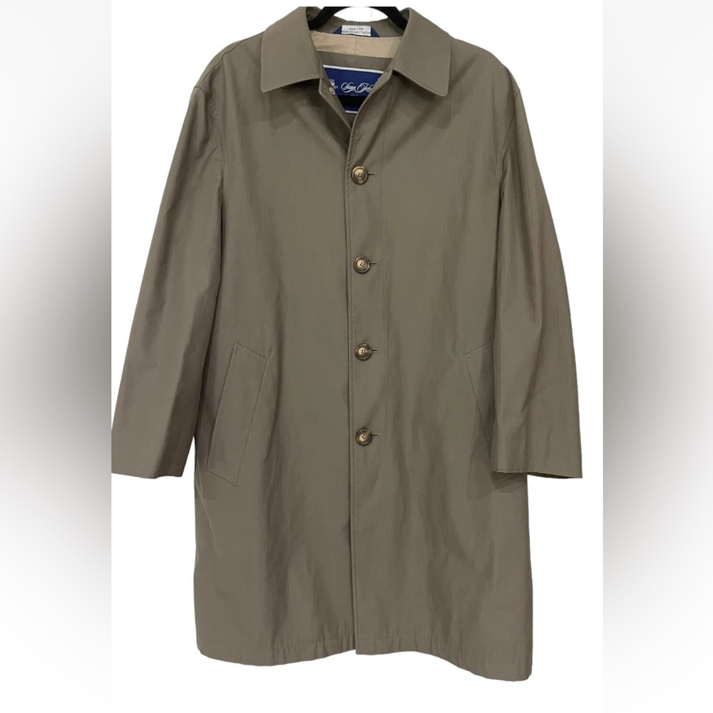 Sean John Fine Tailoring Beige Overcoat  Sz 40R Men’s Button Up